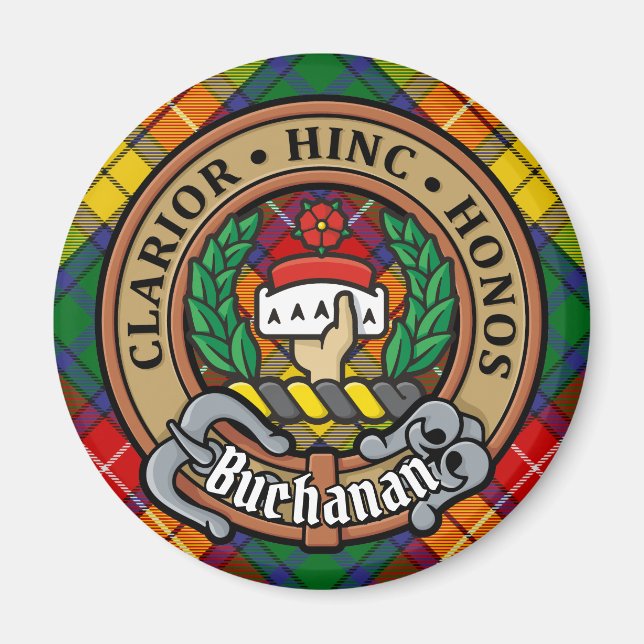 Imán Clan Buchanan Escudo por Tartán (Frente)