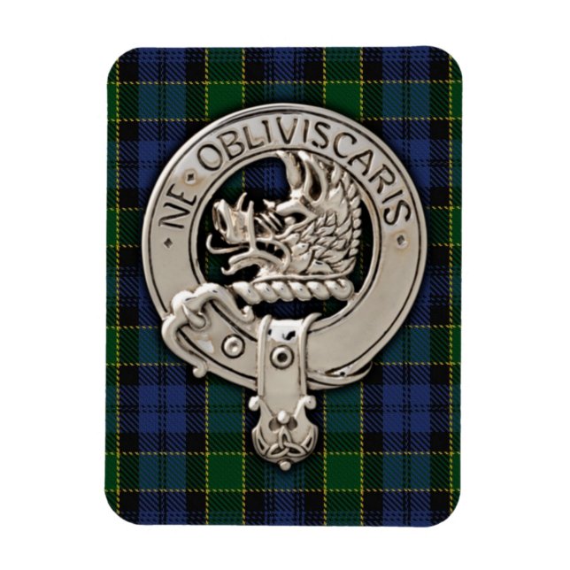 Imán Clan Campbell Escudo y Breadalbane Tartan (Vertical)