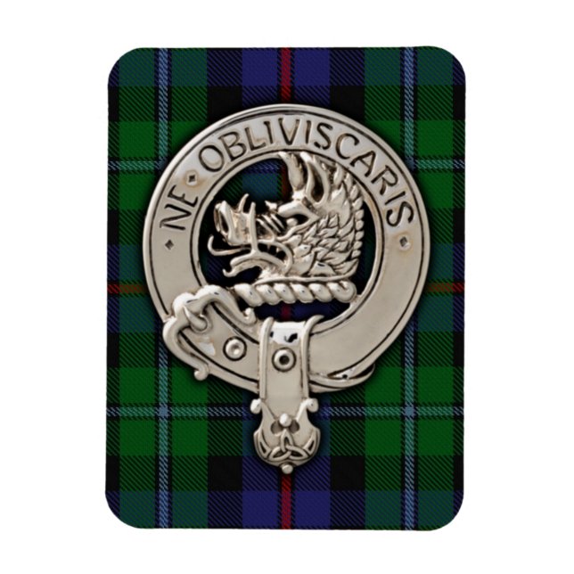 Imán Clan Campbell Escudo y Cawdor Tartán (Vertical)