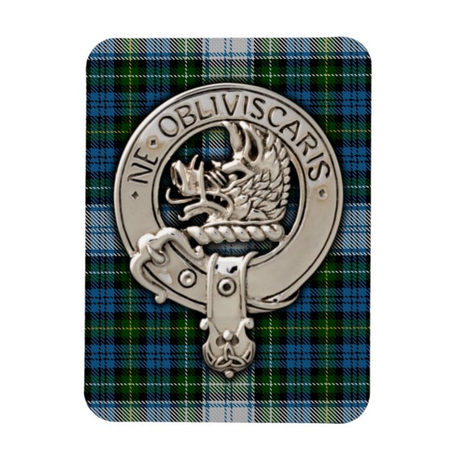 Imán Clan Campbell Escudo y Vestir Tartán (Vertical)
