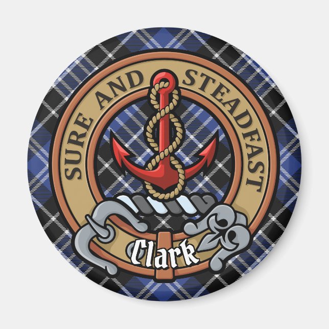 Imán Clan Clark Escudo por Tartán (Frente)