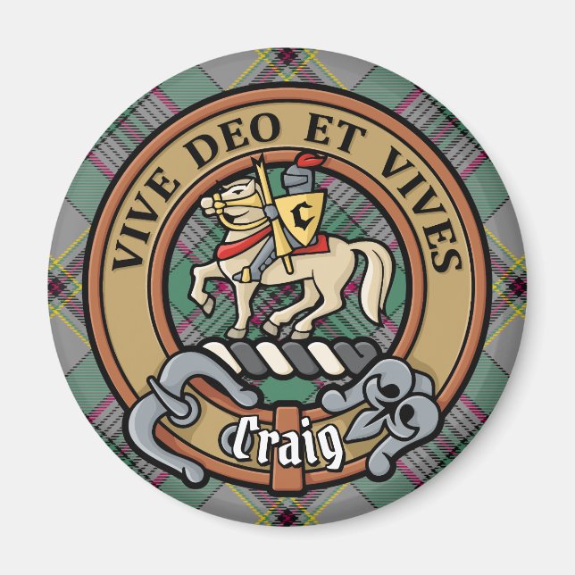 Imán Clan Craig Escudo por Tartán (Frente)