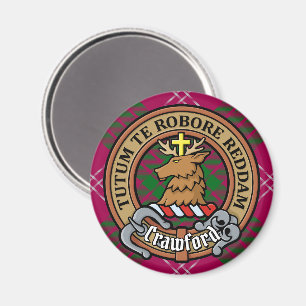 Imán Clan Crawford Escudo sobre Tartán