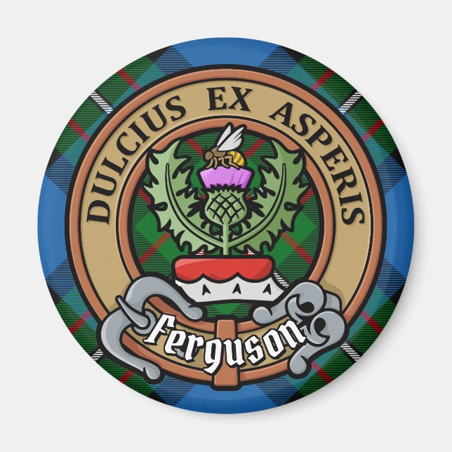 Imán Clan Ferguson Escudo sobre Tartán (Frente)