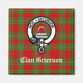 Imán Clan Grierson Escudo Badge & Tartan