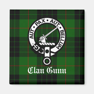 Imán Clan Gunn Escudo Badge y Tartán