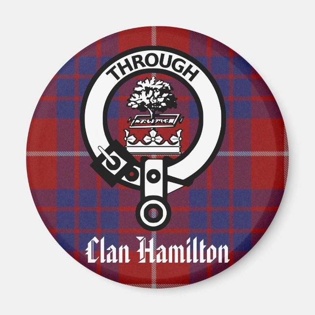 Imán Clan Hamilton Escudo & Tartan (Frente)
