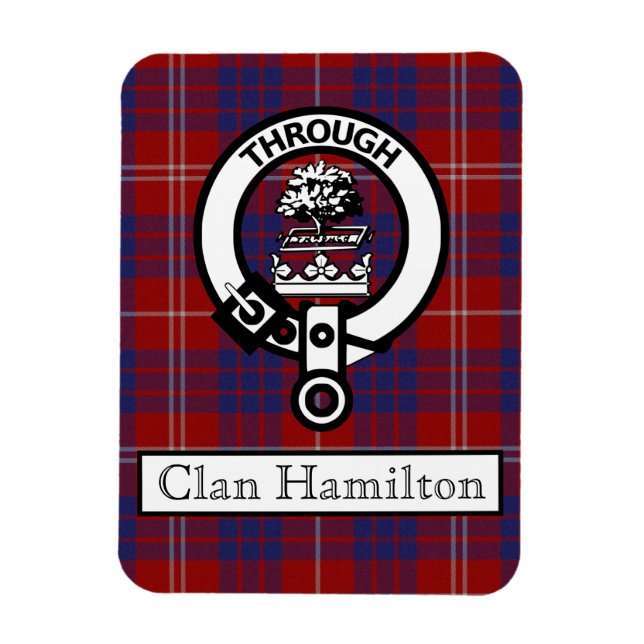 Imán Clan Hamilton Escudo y Tartán II (Vertical)