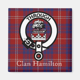 Imán Clan Hamilton Escudo y Tartan Magnet
