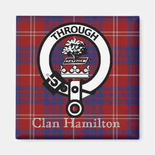 Imán Clan Hamilton Escudo y Tartán Magnet