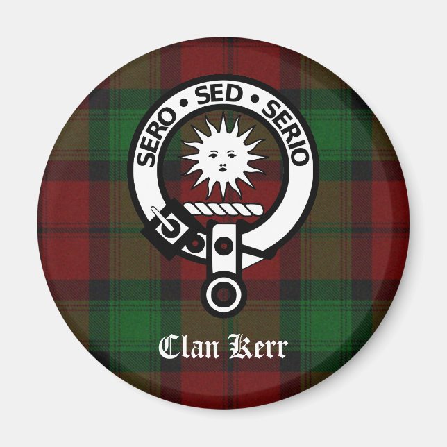 Imán Clan Kerr Escudo Badge Tartan (Frente)