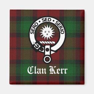 Imán Clan Kerr Tartan y la placa Escudo