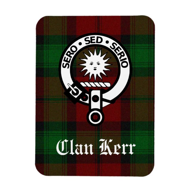 Imán Clan Kerr Tartan y la placa Escudo (Vertical)