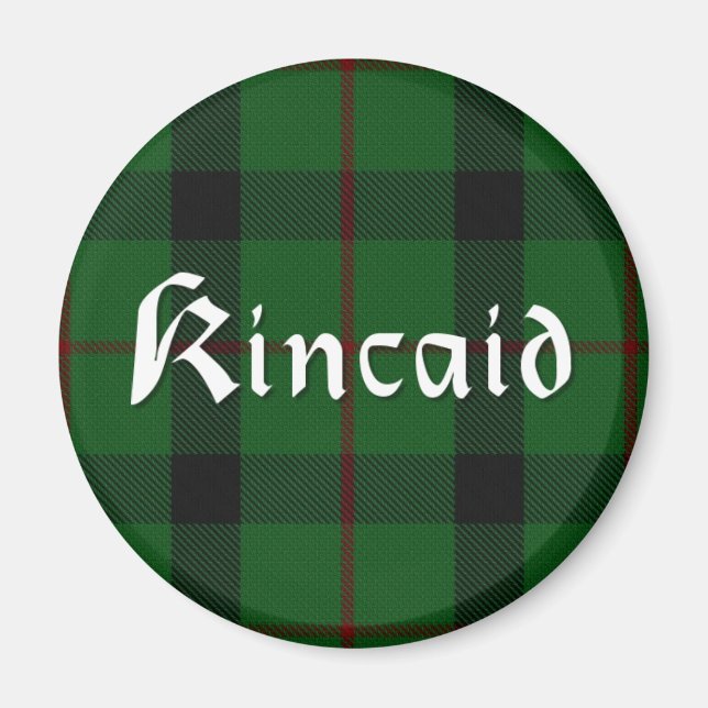 Imán Clan Kincaid escocés Tartán Plaid 'Fridge Magnet (Frente)