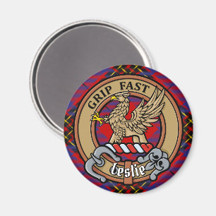 Imán Clan Leslie Escudo sobre Red Tartán