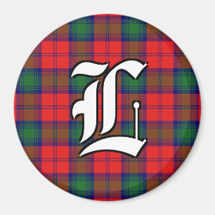Imán Clan Lindsay Tartán rojo y verde acentos plaid