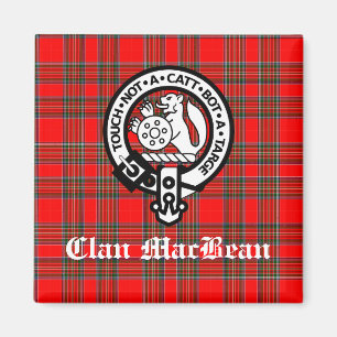 Imán Clan MacBean Escudo Badge & Tartán