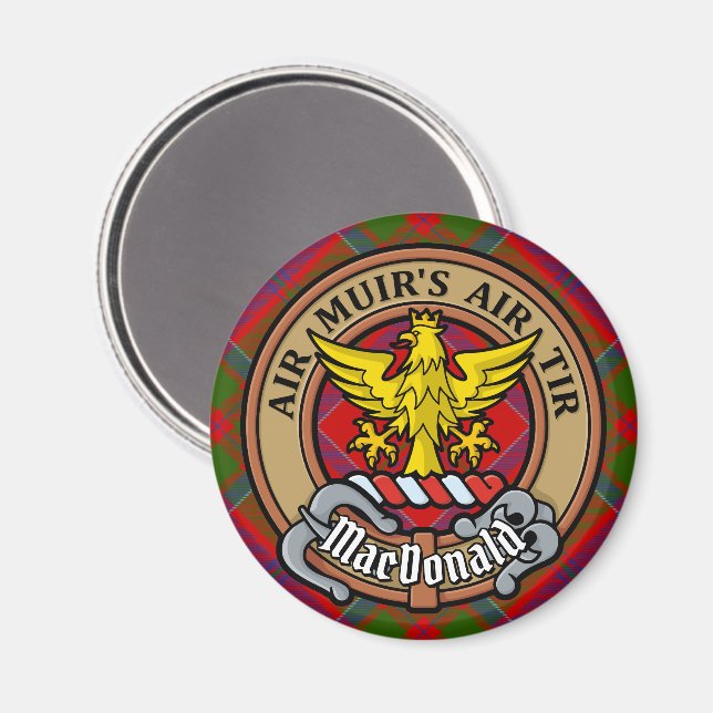 Imán Clan MacDonald de Keppoch Escudo sobre Tartán (Anverso/Reverso)