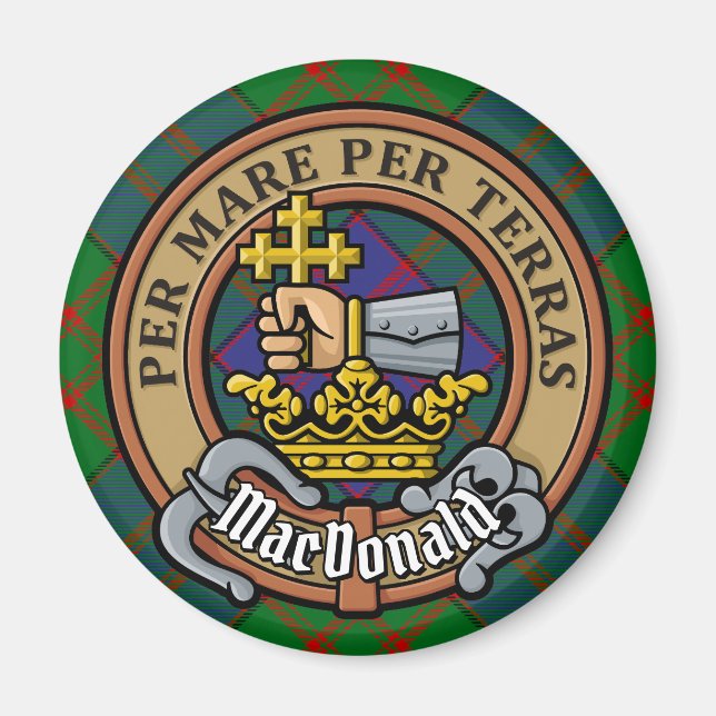 Imán Clan MacDonald Escudo por Tartán (Frente)
