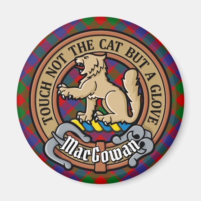 Imán Clan MacGowan Escudo sobre Tartán (Frente)