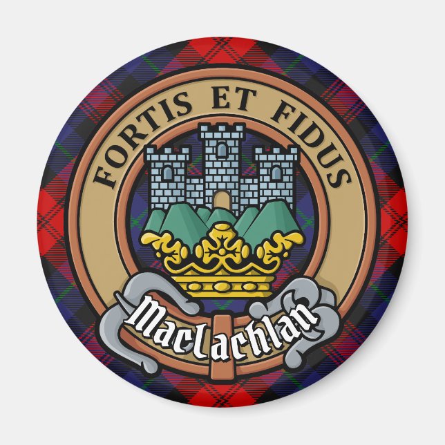 Imán Clan MacLachlan Escudo sobre Tartán (Frente)