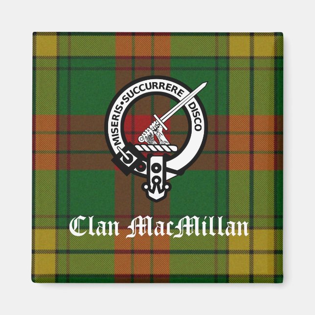 Imán Clan MacMillan Escudo Badge y Tartán (Frente)