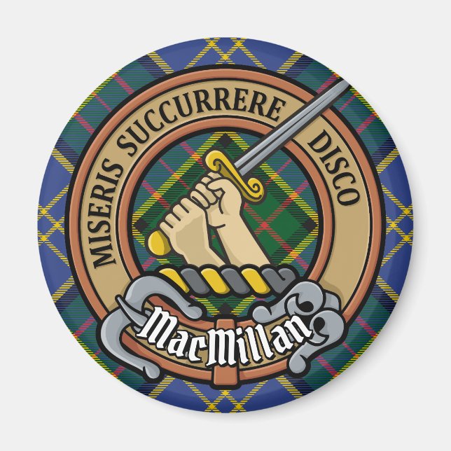 Imán Clan MacMillan Escudo sobre la caza de tartán (Frente)