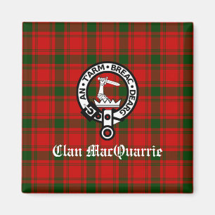 Imán Clan MacQuarrie Tartan y Escudo
