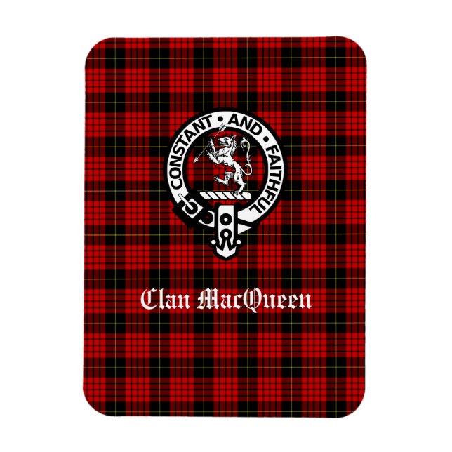 Imán Clan MacQueen Escudo Badge & Tartán (Vertical)