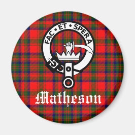 Imán Clan Matheson Escudo Badge y Tartán