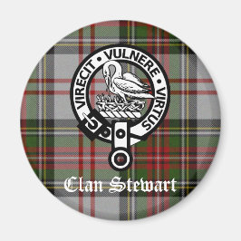 Imán Clan Stewart Escudo y Tartan Magnet