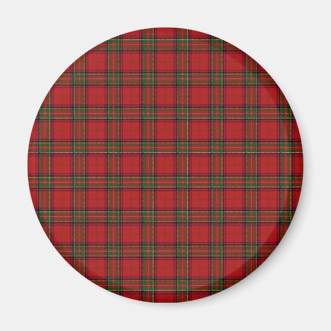 Imán Clan Stewart Royal Scottish Tartan Plaid Pattern (Frente)