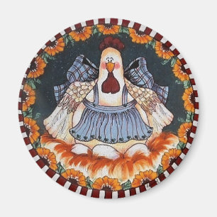 Imán Clara Cluckleworth Chicken Magnet