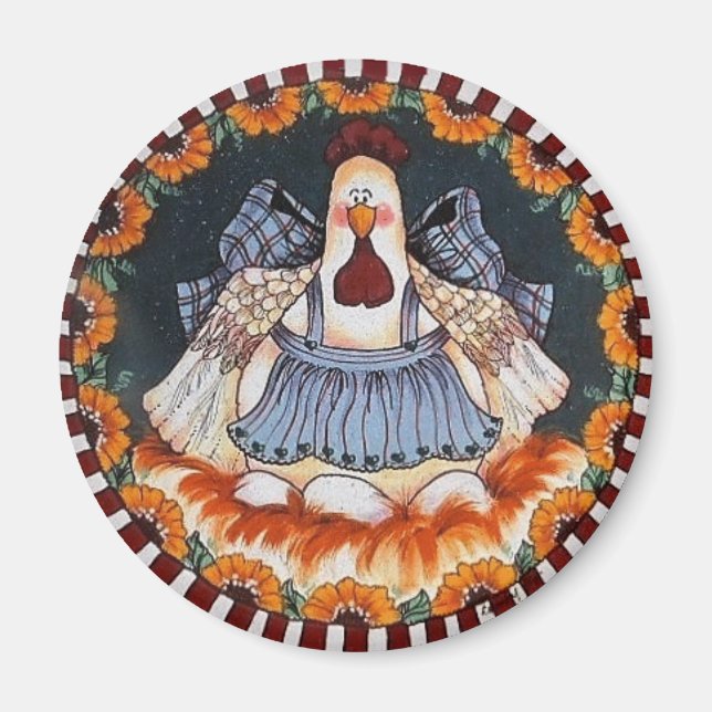Imán Clara Cluckleworth Chicken Magnet (Frente)