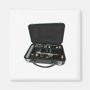 Imán Clarinet desmontado dentro de una maleta