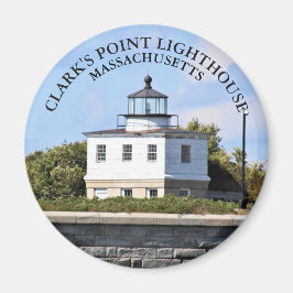 Imán Clarks Point Lighthouse Massachusetts Round Magnet