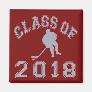 Imán Clase 2018 del hockey - gris 2