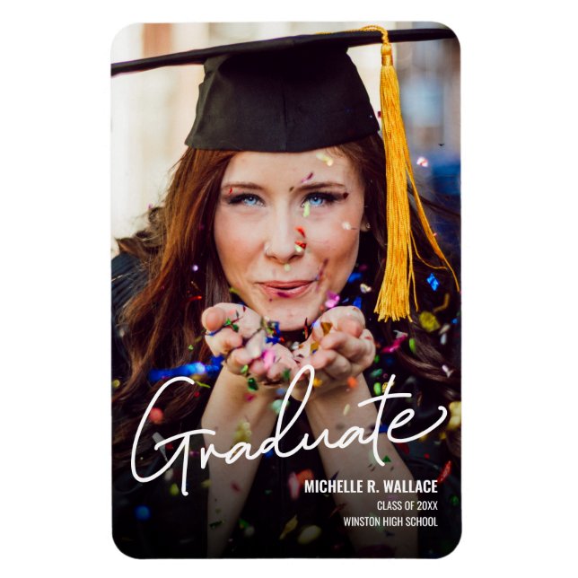 Imán Clase de 2021 Modern Graduate Invitación Magnet (Vertical)
