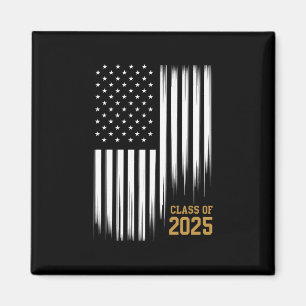 Imán Clase de 2025 Bandera Americana de Graduación de ú