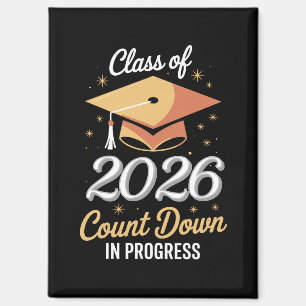Imán Clase de 2026 Cuenta Regresiva en Curso Personaliz