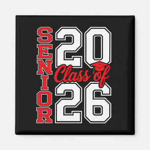 Imán Clase de 2026 Senior 26 Rojo Graduación Graduado