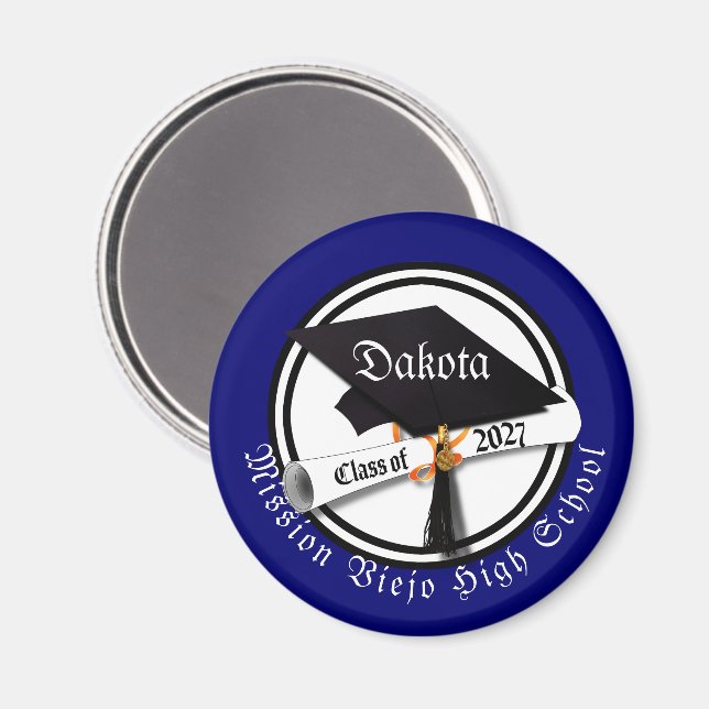 Imán Clase de Diploma de Graduación 2027 (Anverso/Reverso)