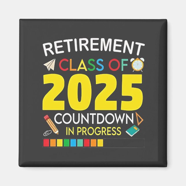 Imán Clase de Jubilación de 2025 Cuenta regresiva en pr (Frente)