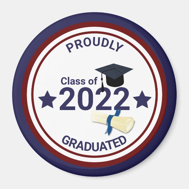 Imán Clase elegante de año de graduación de 2022 (Frente)