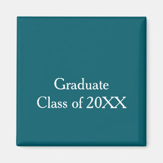 Imán Clase graduada de 20XX turquesa felicitaciones nom