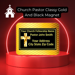 Imán Clase Pastoral de la Iglesia Oro y Negro