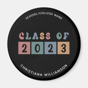 Imán Clase Retro Personalizada de la Cuta de Graduación