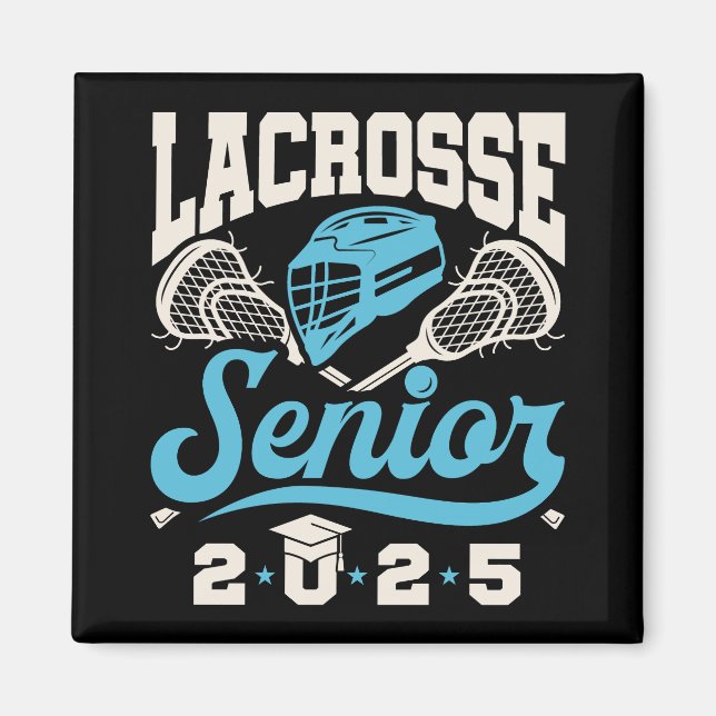 Imán Clase Senior Lacrosse de 2025 Graduación (Frente)