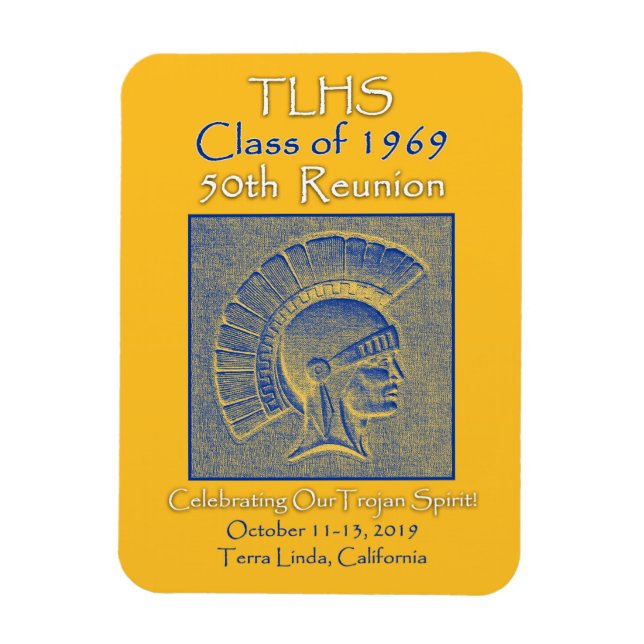 Imán Clase TLHS de 1969 Espíritu de troya 50 Reunión (Vertical)
