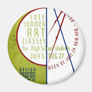 Imán Clases de arte libres del verano - poster de WPA -